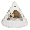RATTLE CAT CAP LOVE NATURAL – sensoryczna budka dla kota z zabawką