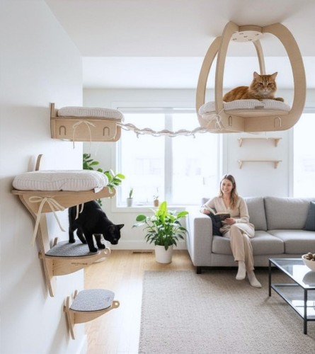 Drapak ścienny dla kota SKY PARK 2 | półki na ścianę dla kota