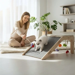 BOW scratching post for cats | choose fabric and plywood