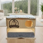 MADAME DELIVERY BOX for cats | PREMIUM version | choose the color of plywood, fabric and fur