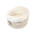 PUFFY Wyprawka | legowisko i kocyk dla kota , średnica 45 cm , DOT KREMOWY