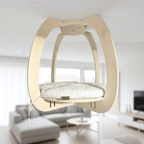 Półka dla kota na sufit | park linowy dla kota | designerska półka CIRCLE XL