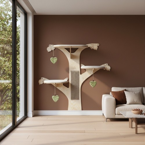 Drapak DRZEWKO LESZCZYNA na ścianę dla kota