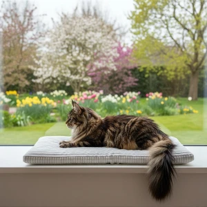Window sill cat bed made of fabric | available variants