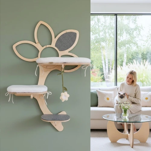 STOKROTKA TRIO | mebel - ścienny drapak dla kota premium
