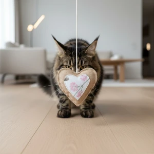 NATURAL LOVE HEART | Hanging cat toy and decoration for PRASKA products