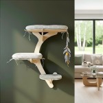 Drapak ścienny dla kota OLIWKA | drzewko na ścianę z półkami i legowiskiem | dostępne warianty