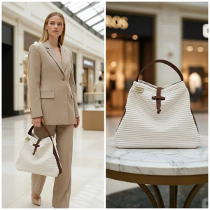 RIVA - tote bag, soft, elegant, compact handle