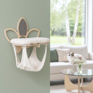 Półka na ścianę  dla kota STOKROTKA SOLO z legowiskiem i hamakiem | dostępne warianty