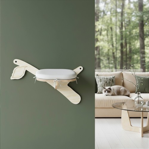 Półka na ścianę dla kota GAŁĄŹ C z legowiskiem