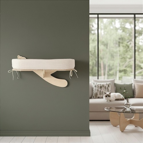 Półka na ścianę dla kota GAŁĄŹ E z legowiskiem GNIAZDKO