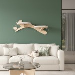 Półka na ścianę dla kota GAŁĄŹ H z legowiskiem | dostępne warianty