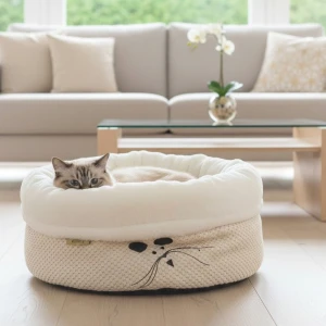 PUFFY 2-in-1 cat bed with mouse | cozy, fluffy | available variants