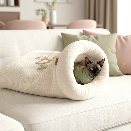 COCO LOVE NATURAL │ luksusowy, ciepły tunel do spania dla kota