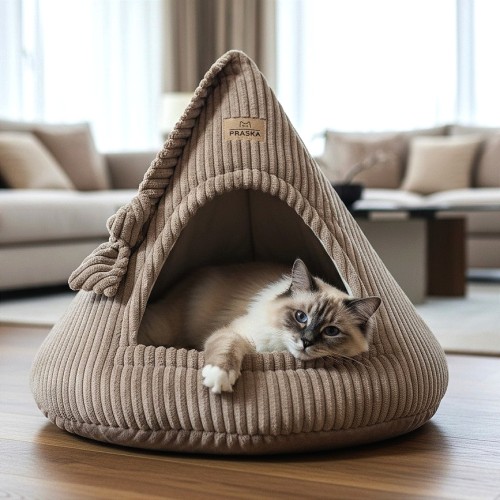 RATTLE CAT CAP – sensoryczna budka dla kota z zabawką