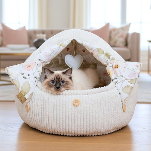 BONBON – budka dla kota z guziczkami