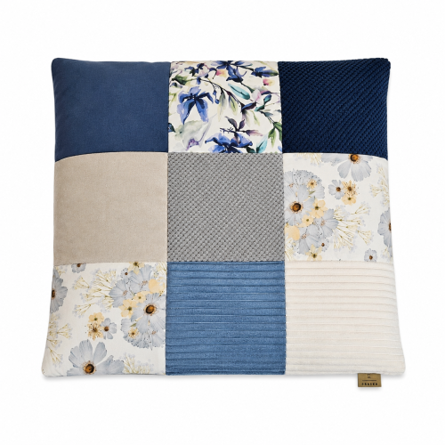Mata dla dużego kota PATCHWORK LAZUR 70x60 cm - miękkie posłanie premium