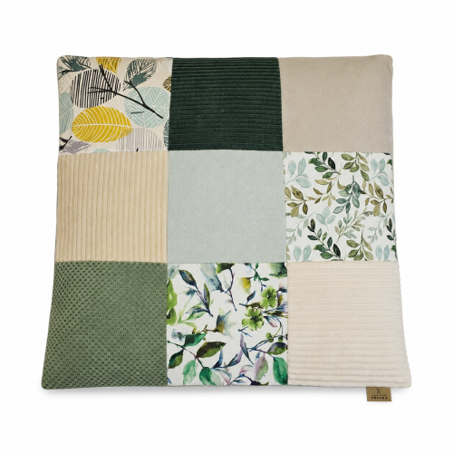 Mata dla dużego kota PATCHWORK OLIWKA 70x60 cm - miękkie posłanie premium