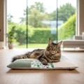 Mata dla dużego kota PATCHWORK OLIWKA 70x60 cm - miękkie posłanie premium