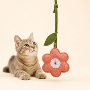 POWDER CORAL FLOWER | Hanging cat toy and decoration for PRASKA products