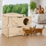 MADAME DELIVERY BOX for cats | BASIC version | choose plywood color