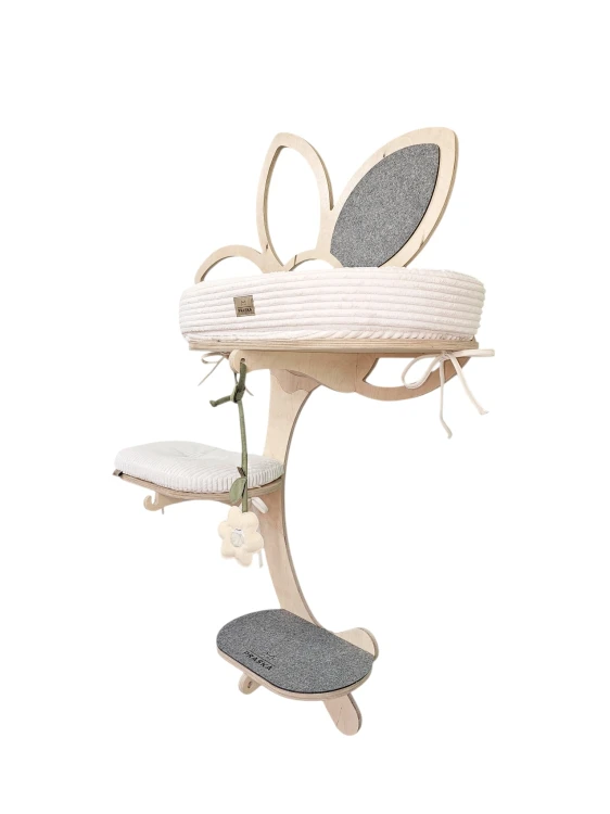STOKROTKA TRIO z gniazdkiem | mebel - ścienny drapak dla kota premium