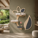 STOKROTKA TRIO wall scratching post for cats | wall tree with shelves and nest | available variants (1)