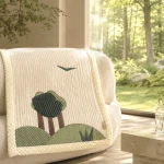 Koc dla kota FOREST | elegancki, miękki kocyk 50x 60  z aplikacjami 3D