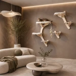 Cat scratching post for the wall | cat shelf set | OLIVE | available variants