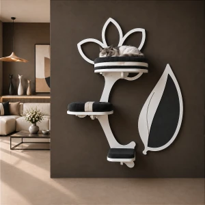 STOKROTKA TRIO wall scratching post for cats | wall tree with shelves and nest | available variants (1)