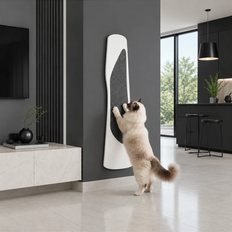 Drapak na ścianę dla dużego kota - PIEŃ z filcem | 120 cm