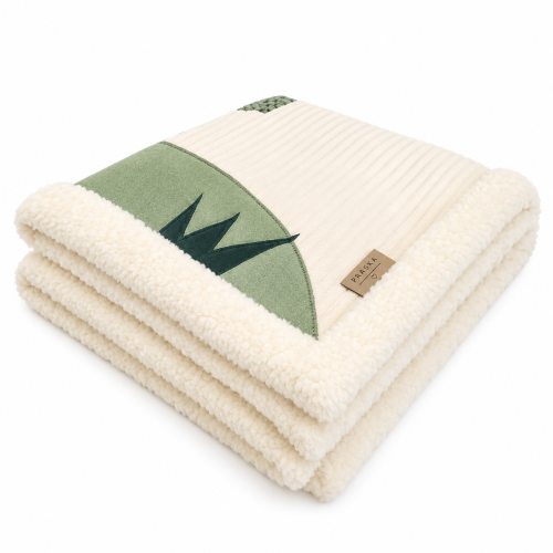 Koc dla kota FOREST | elegancki, miękki kocyk 50x 60 z aplikacjami 3D
