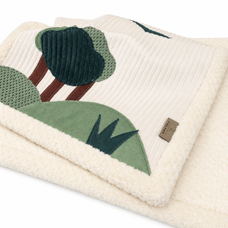 Koc dla kota FOREST | elegancki, miękki kocyk 50x 60 z aplikacjami 3D