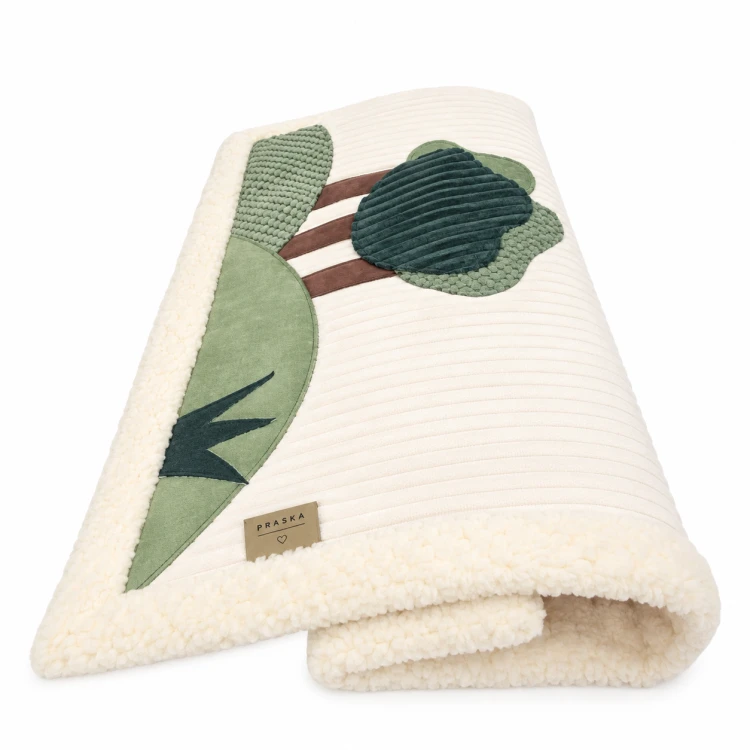 Koc dla kota FOREST | elegancki, miękki kocyk 50x 60 z aplikacjami 3D