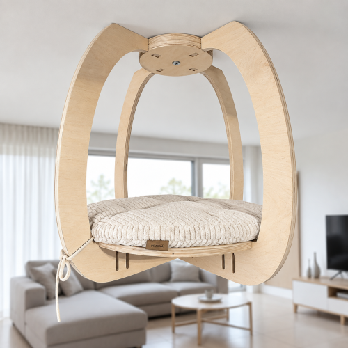Półka dla kota na sufit | park linowy dla kota | designerska półka CIRCLE XL