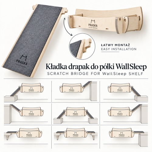 DRAPAK na ścianę dla kota – KŁADKA do półki WALLSLEEP | wybierz wariant