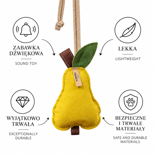 Gruszka BIMBAM | Wisząca zabawka dla kota i dekoracja do produktów PRASKA