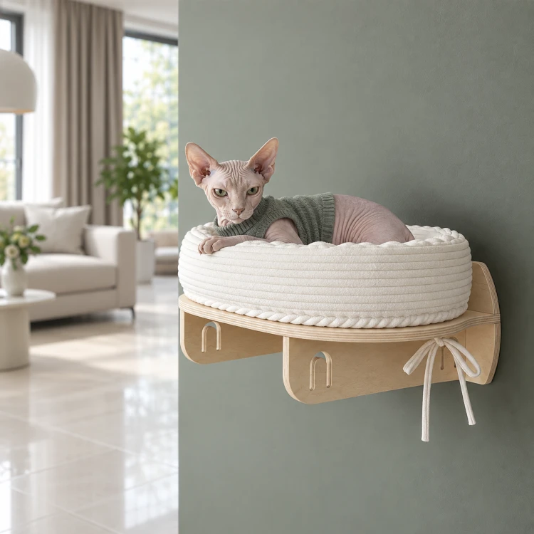 Półka dla kota z legowiskiem GNIAZDKO | OVALREST