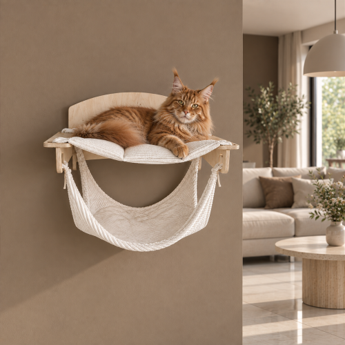 Półka na ścianę ShelfSoft dla kota | 75×35 cm