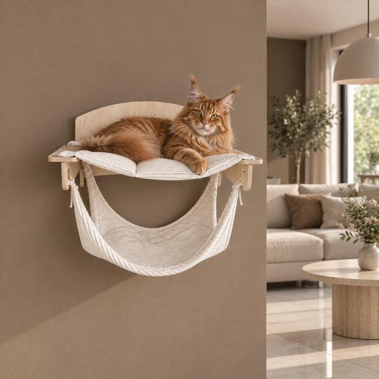 Półka na ścianę ShelfSoft dla kota | 75×35 cm