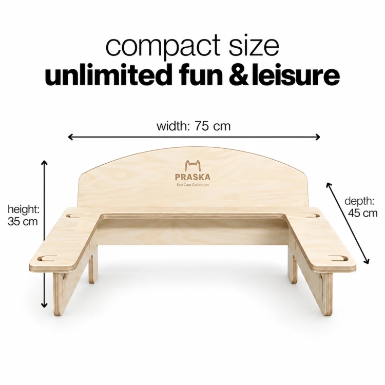 Półka na ścianę ShelfSoft dla kota | 75×35 cm