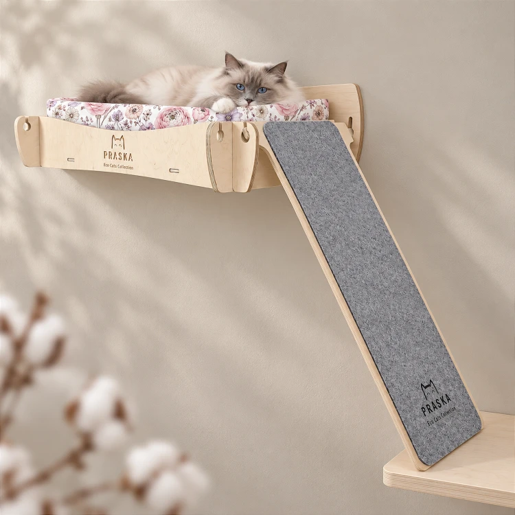 WALLSLEEP Z DRAPAKIEM – półka na ścianę dla kota