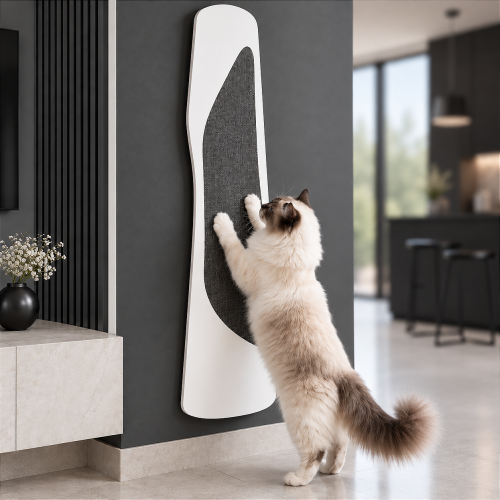 Drapak na ścianę dla dużego kota - PIEŃ z filcem | 120 cm
