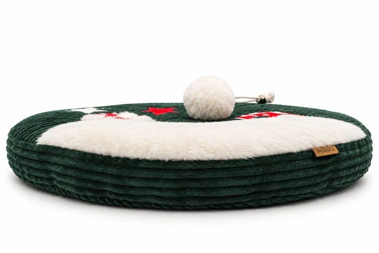 MATA CHRISTMAS Ø 60 cm | świąteczne legowisko dla kota z zabawką