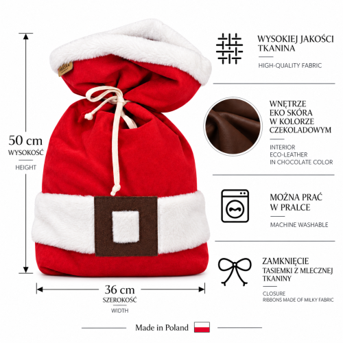 Santa’s Gift Sack - Christmas Gift Sack Size L | 50 × 36 cm