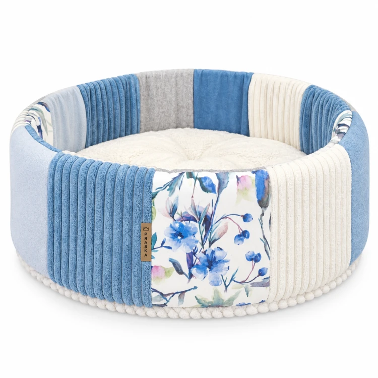 Legowisko dla kota PATCHWORK AQUA | stabilne, eleganckie gniazdko