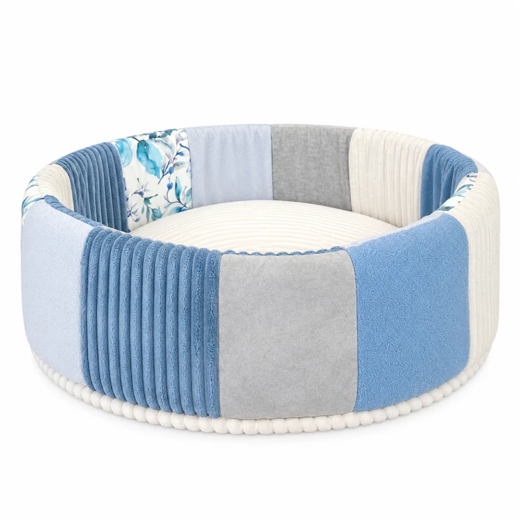Legowisko dla kota PATCHWORK AQUA | stabilne, eleganckie gniazdko