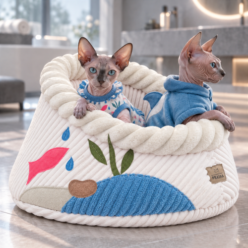 Legowisko dla kota HIDE'IN GOODY AQUA, eleganckie posłanie