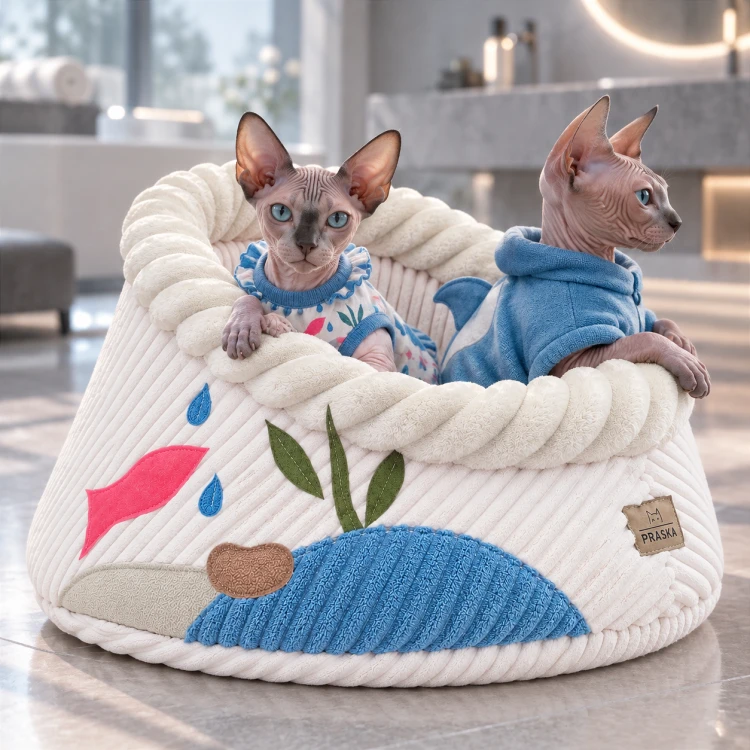 Legowisko dla kota HIDE'IN GOODY AQUA, eleganckie posłanie