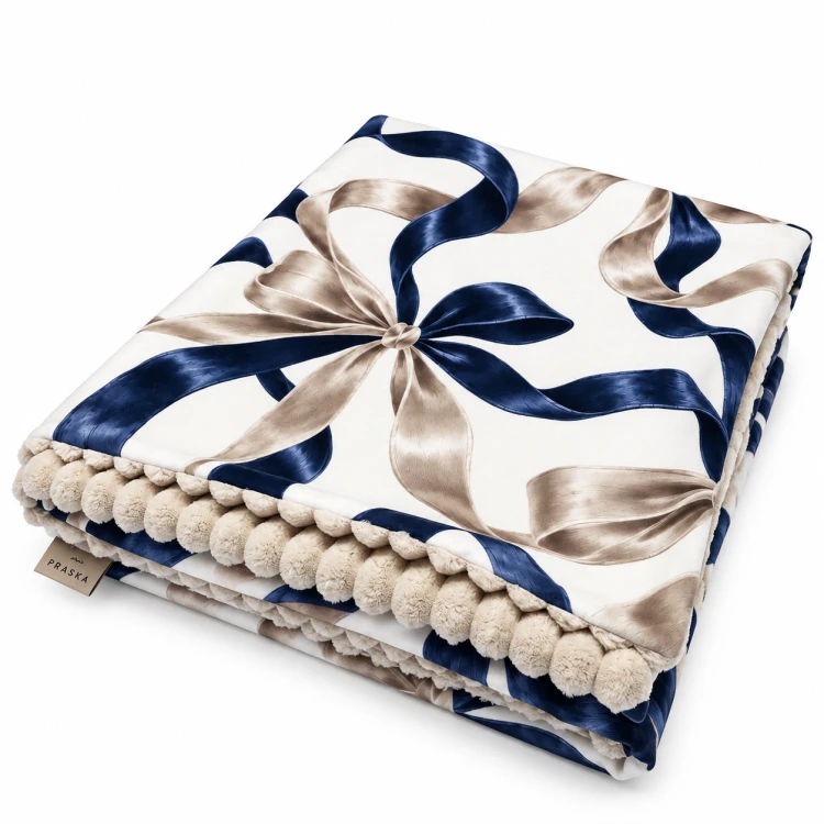 Koc COZY MIDNIGHT 140x200 | Ciepły koc z futrem PRASKA